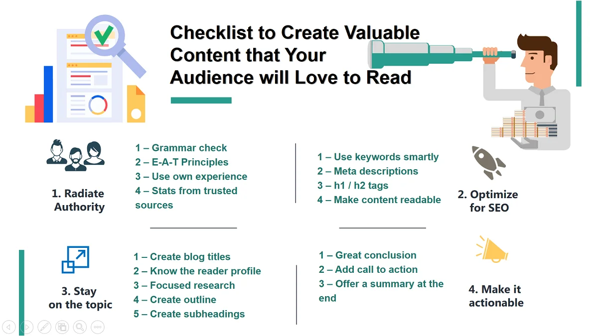 checklist to create valuable content