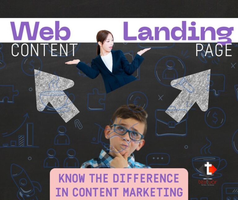 web content vs landing page content