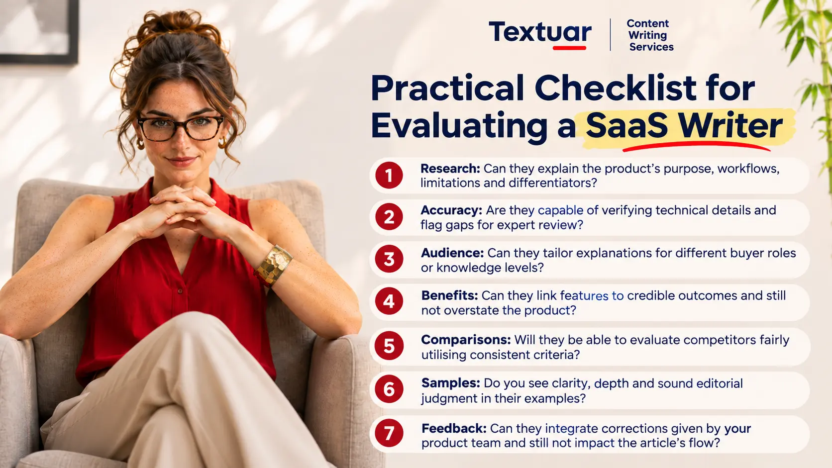 SaaS Content Writer Evaluation Checklist