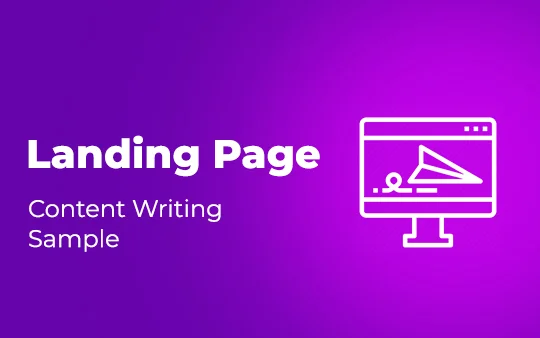 Landing page writing sample